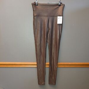 SPANX Bronze Metal Faux Shape Leggings